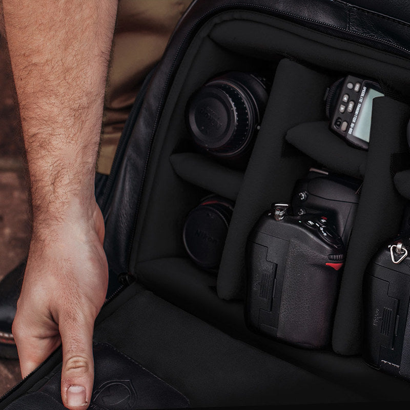 Mochila de couro para fotógrafos Black Edition NW055B