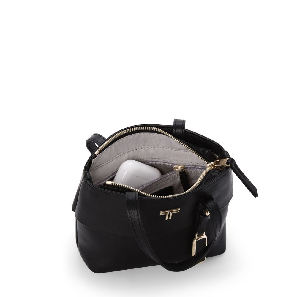 Bolsa Mini Tote Mia Voyageur Preta/ Dourada