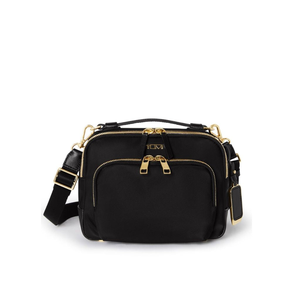 Bolsa Transversal Teghan Voyageur Preta/ Dourada