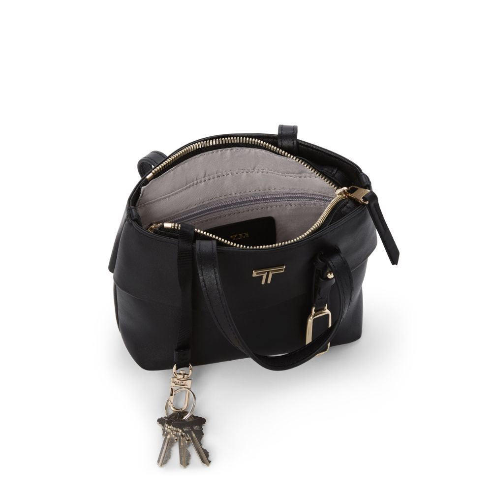 Bolsa Mini Tote Mia Voyageur Preta/ Dourada